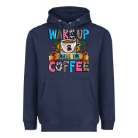 Navy wake up and smell the coffee Heavyweight Hoodie - Zillion Design Studio