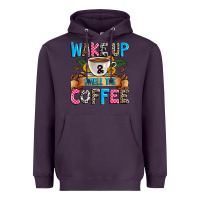 Plum wake up and smell the coffee Heavyweight Hoodie - Zillion Design Studio
