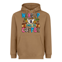 Toasted Coconut wake up and smell the coffee Heavyweight Hoodie - Zillion Design Studio