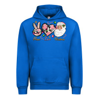 Cobalt pink peace love christmas Urban Hoodie - NancyCooperArtShop