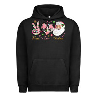 Pigment Black pink peace love christmas Urban Hoodie - NancyCooperArtShop