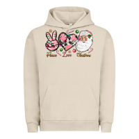 Pigment French Oak pink peace love christmas Urban Hoodie - NancyCooperArtShop