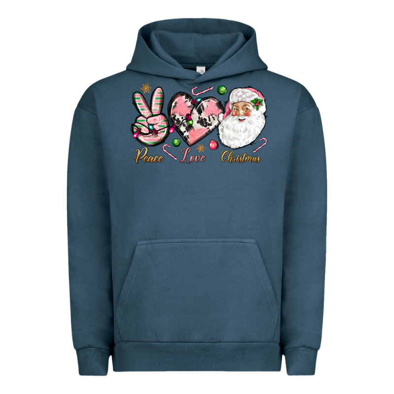 Pink Peace Love Christmas Urban Hoodie by NancyCooperArtShop | Teevron