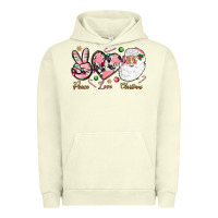 Pigment Pistachio pink peace love christmas Urban Hoodie - NancyCooperArtShop