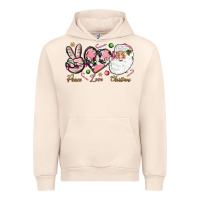 Sandshell pink peace love christmas Urban Hoodie - NancyCooperArtShop