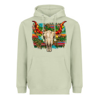 Matcha western christmas bull skull Heavyweight Hoodie - RanaPortraitStore