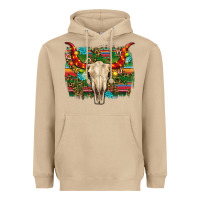Western Christmas Bull Skull Heavyweight Hoodie | Teevron
