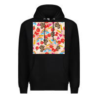 Black back to school seamless pattern 4 (3600x3600) Premium Hoodie - AdoDesignShop