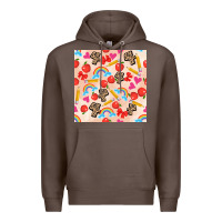Coffee back to school seamless pattern 4 (3600x3600) Premium Hoodie - AdoDesignShop