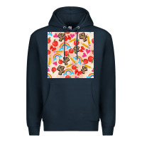 Navy back to school seamless pattern 4 (3600x3600) Premium Hoodie - AdoDesignShop