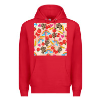 Red back to school seamless pattern 4 (3600x3600) Premium Hoodie - AdoDesignShop