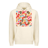 Tofu back to school seamless pattern 4 (3600x3600) Premium Hoodie - AdoDesignShop