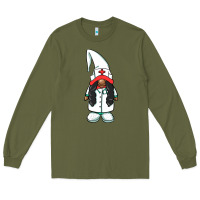 Army Green african american nurse gnome Long Sleeve Tee - BarkalooDesign