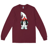 Burgundy african american nurse gnome Long Sleeve Tee - BarkalooDesign