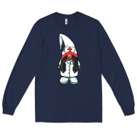 Navy african american nurse gnome Long Sleeve Tee - BarkalooDesign