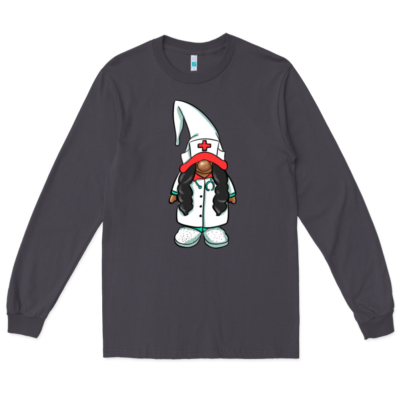 African American Nurse Gnome Long Sleeve Tee by BarkalooDesign | Teevron
