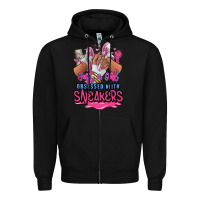 Black Just a girl obsessed with sneakers Zipper Hoodie - RanaPortraitStore