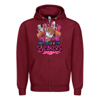 Burgundy Just a girl obsessed with sneakers Zipper Hoodie - RanaPortraitStore