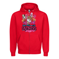 Red Just a girl obsessed with sneakers Zipper Hoodie - RanaPortraitStore