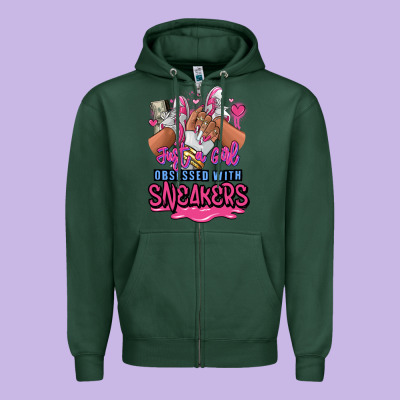 Zipper Hoodie Just a girl obsessed with sneakers