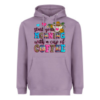 Lavender start your morning with a cup of coffee Heavyweight Hoodie - Zillion Design Studio