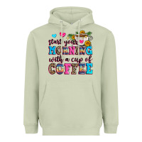 Matcha start your morning with a cup of coffee Heavyweight Hoodie - Zillion Design Studio