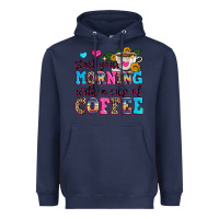 Navy start your morning with a cup of coffee Heavyweight Hoodie - Zillion Design Studio