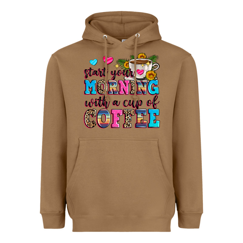 Start Your Morning With A Cup Of Coffee Heavyweight Hoodie by Zillion Design Studio | Teevron