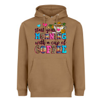 Toasted Coconut start your morning with a cup of coffee Heavyweight Hoodie - Zillion Design Studio