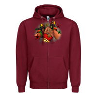 Burgundy Juneteenth black girl sneakers Zipper Hoodie - RanaPortraitStore