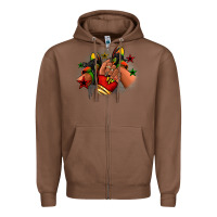 Chestnut Juneteenth black girl sneakers Zipper Hoodie - RanaPortraitStore