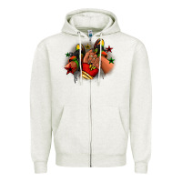 Oatmeal Heather Juneteenth black girl sneakers Zipper Hoodie - RanaPortraitStore