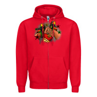 Red Juneteenth black girl sneakers Zipper Hoodie - RanaPortraitStore