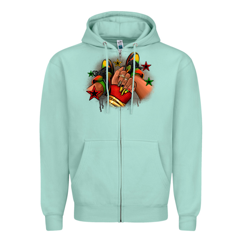 Juneteenth Black Girl Sneakers Zipper Hoodie by RanaPortraitStore | Teevron