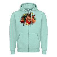 Seafoam Juneteenth black girl sneakers Zipper Hoodie - RanaPortraitStore