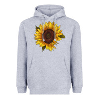 Heather Grey sunflower Heavyweight Hoodie - RanaPortraitStore