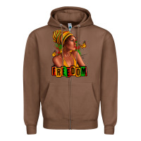 Chestnut Juneteenth freedom afro woman Zipper Hoodie - RanaPortraitStore