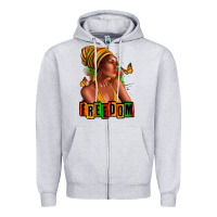 Juneteenth Freedom Afro Woman Zipper Hoodie | Teevron