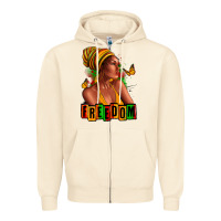 Sandshell Juneteenth freedom afro woman Zipper Hoodie - RanaPortraitStore