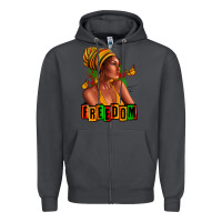Smoke Juneteenth freedom afro woman Zipper Hoodie - RanaPortraitStore