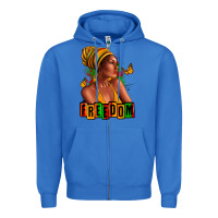 True Royal Juneteenth freedom afro woman Zipper Hoodie - RanaPortraitStore