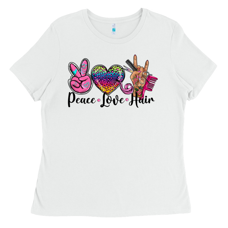 Peace Love Hair Ladies Tee by BarkalooDesign | Teevron