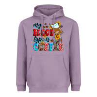Lavender my blood type is coffee Heavyweight Hoodie - Zillion Design Studio
