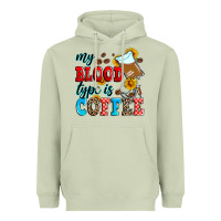 My Blood Type Is Coffee Heavyweight Hoodie | Teevron