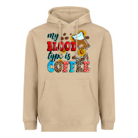 Mushroom my blood type is coffee Heavyweight Hoodie - Zillion Design Studio