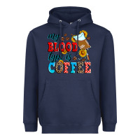 Navy my blood type is coffee Heavyweight Hoodie - Zillion Design Studio