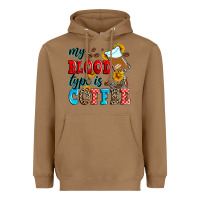 Toasted Coconut my blood type is coffee Heavyweight Hoodie - Zillion Design Studio