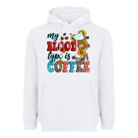 White my blood type is coffee Heavyweight Hoodie - Zillion Design Studio