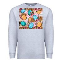 Heather Grey Easter eggs cowhide leopard tumbler Easter Day Premium Sweatshirt - Neo Western