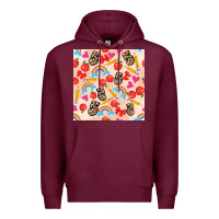 Burgundy back to school seamless pattern 5 (3600x3600) Premium Hoodie - AdoDesignShop